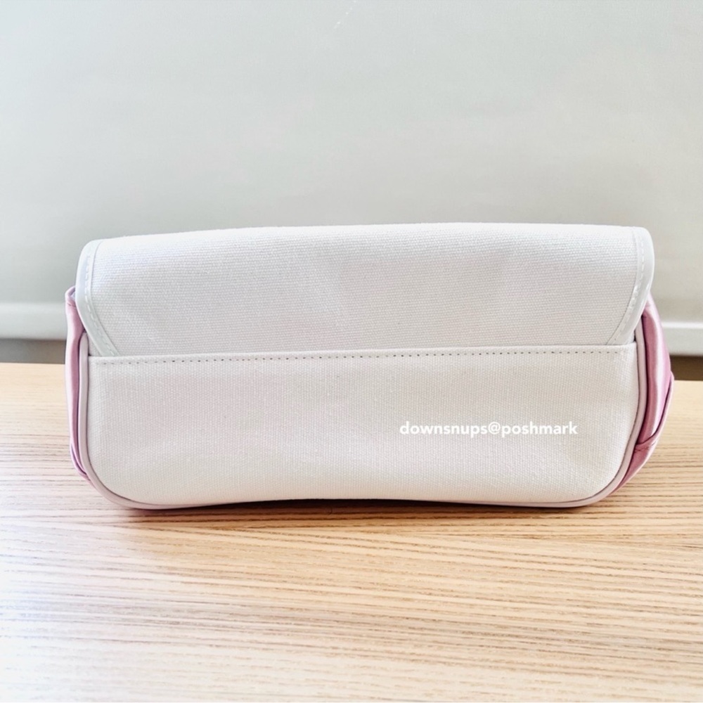 Vintage Dior satin and canvas mixed fabric makeup cosmetics bag clutch NEW - Picture 5 of 7